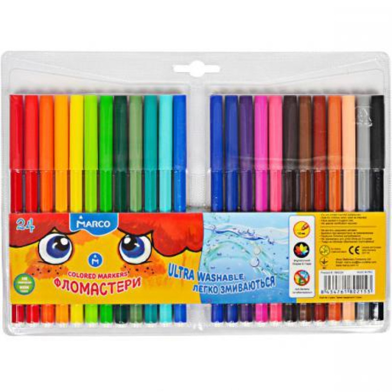 Фломастери 24 кольорів MARCO 1690-24 KNZ