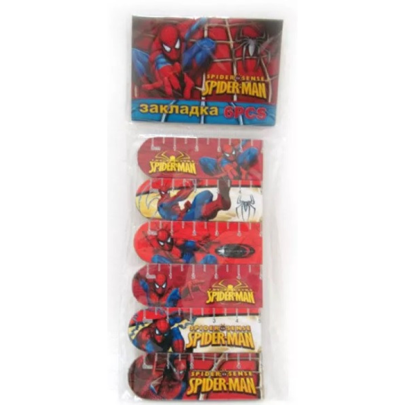 Закладка с магнитом “Spidermen“ 6 шт в упаковці 1885-SM/JQ-850D-B KNZ