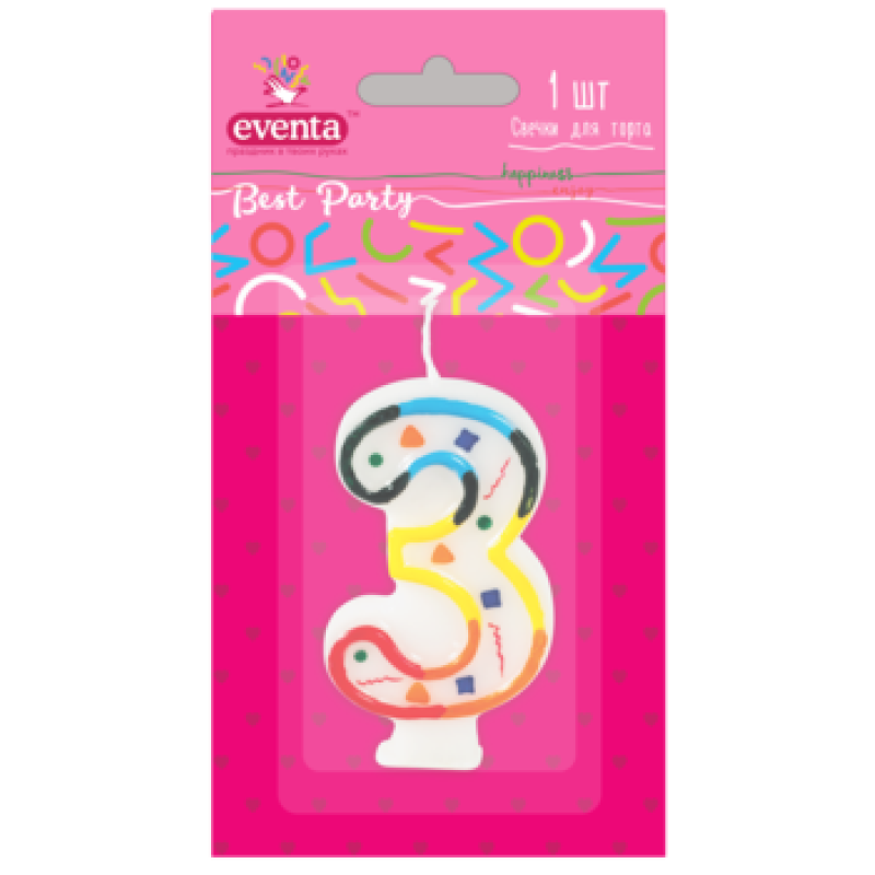 Свічка цифра в торт “3“ EVENTA KNZ