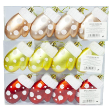 Ялинкові прикраси “Рукавички“ MIX 9*5см, 4шт, PVC KNZ