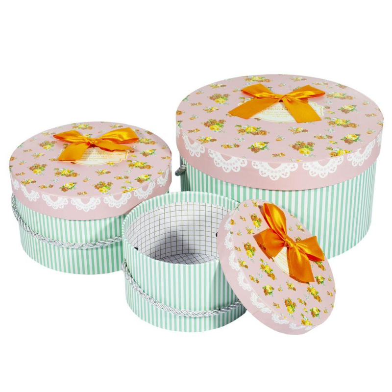 Коробки подарункові круглі, в наборі -3шт, Unison, 058-7 KNZ