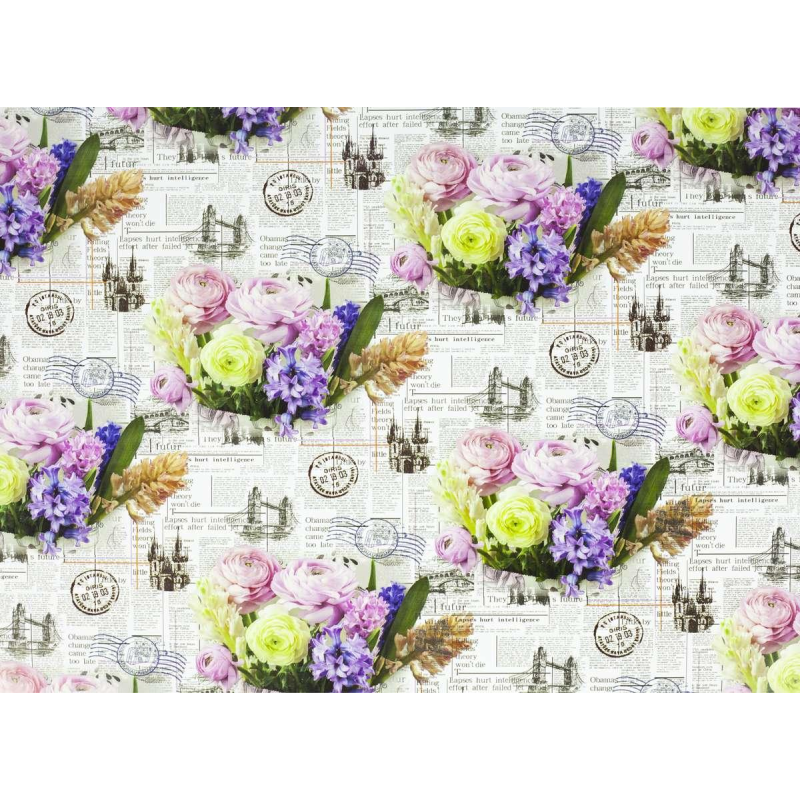Крейдований папір - газета в квітах, Unison, PVM10-85 KNZ Крейдований папір - газета в квітах, Unison, PVM10-85 KNZ