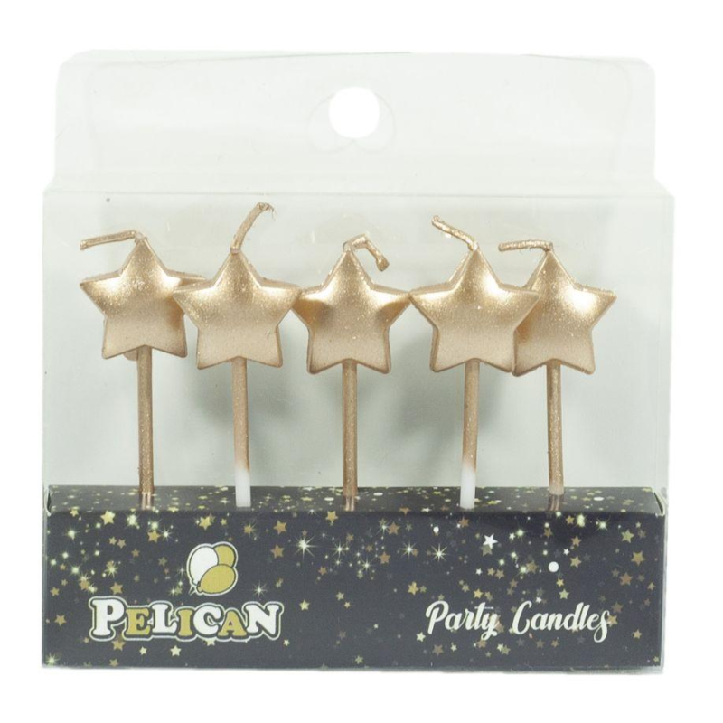 Набір свічок для торта “ЗІРКА“, золото 5шт / уп 868701 KNZ