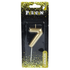 Свічка для торта Pelican “7“ ЗОЛОТО 6 см 866017 KNZ
