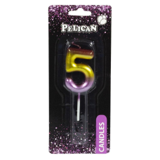 Свічка для торта Pelican, “5“ РАДУЖНА 4,5см 864565 KNZ