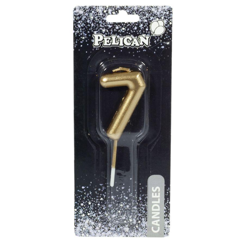 Свічка для торта Pelican, “7“ золото 4,5см 864517 KNZ