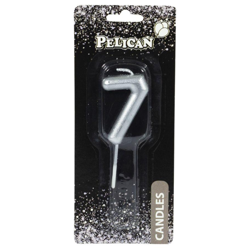 Свічка для торта Pelican, “7“ срібло 4,5см 864527 KNZ