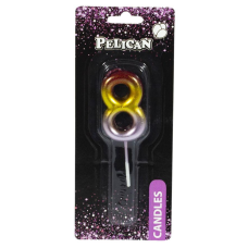 Свічка для торта Pelican, “8“ РАДУЖНА 4,5см 864568 KNZ
