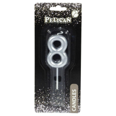 Свічка для торта Pelican, “8“ срібло 4,5см 864528 KNZ