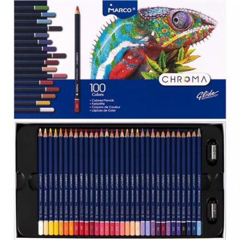 Набір кольорових олівців 100 кольорів Marco Chroma, у картонній упаковці 8010-100CB KNZ