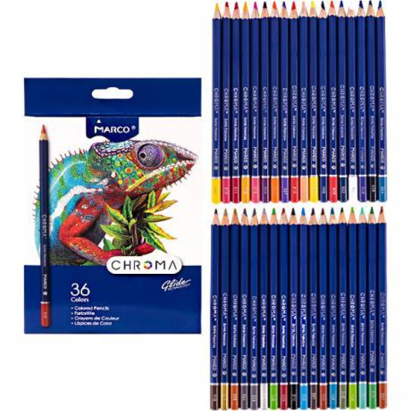 Набір кольорових олівців 36 кольорів Marco Chroma, у картонній упаковці 8010-36CB KNZ