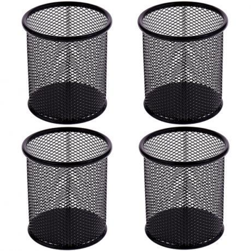 Склянка для ручок металевий “Сітка“ чорний 9,5х8,5 см 802-B KNZ