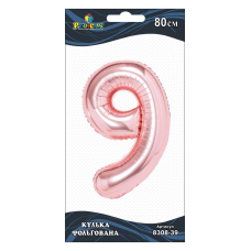 Цифра фольгована Pelican, “9“ рожеве золото 80см 830839 KNZ