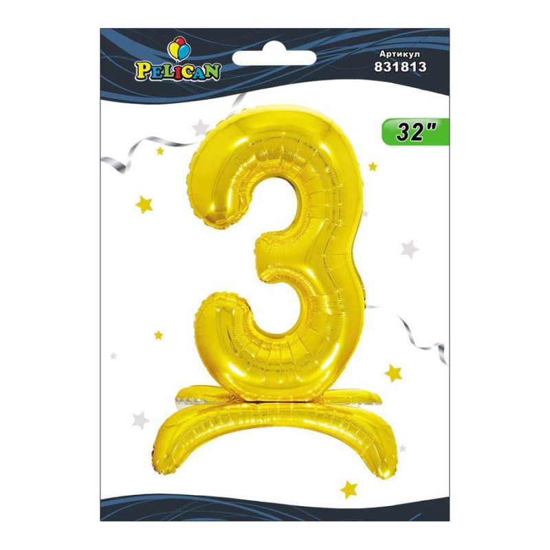 Цифра на підставці Pelican, “3“ золото 80см 831813 KNZ