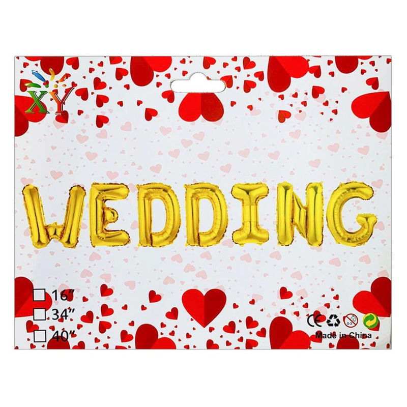 Набір з 7 кульок, WEDDING 16“ ЗОЛОТО 837221 KNZ