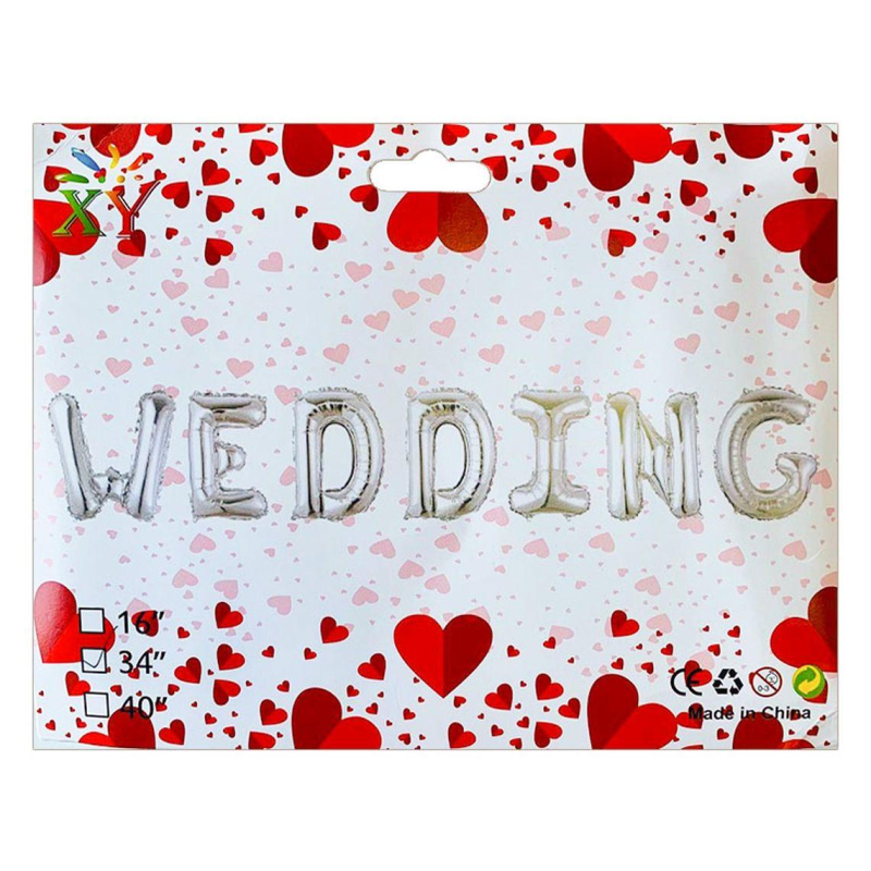 Набір з 7 кульок, WEDDING 34 “СРЕБРО 837254 KNZ