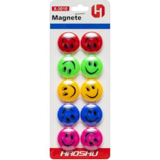 Магніт для дошки “Смайлик“ 10 штук D=3см KNZ