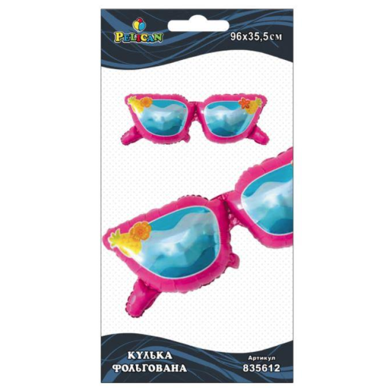 Кулька фольгована Pelican, рожеві окуляри, 96см 835612 KNZ