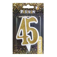 Свічка ювілейна “45“ ЗОЛОТО“ 7 см, TM Pelican 867145 KNZ