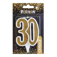 Свічка ювілейна “30“ ЗОЛОТО“ 7 см, TM Pelican 867130 KNZ