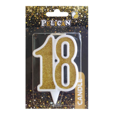 Свічка ювілейна “18“ ЗОЛОТО“ 7 см, TM Pelican 867118 KNZ