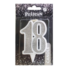 Свічка ювілейна “18“ СРІБЛО 7 см, TM Pelican 867218 KNZ