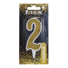 Свічка для торта цифра “2“ ЗОЛОТА 7 см, TM Pelican 867012 KNZ