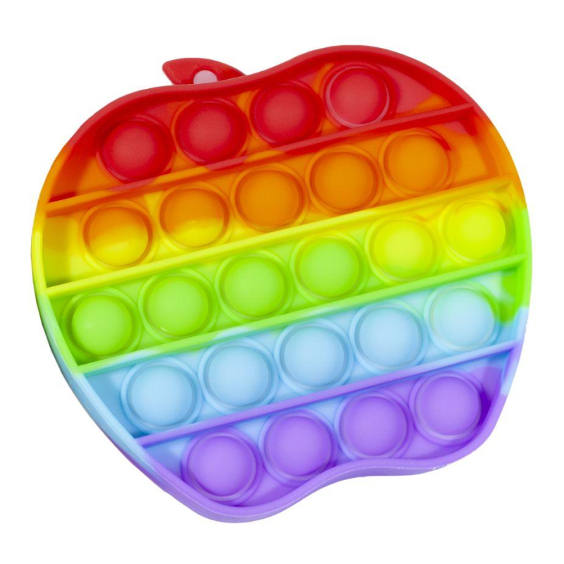 Іграшка-антистрес - пухирка яблуко “POP IT“ веселка KNZ