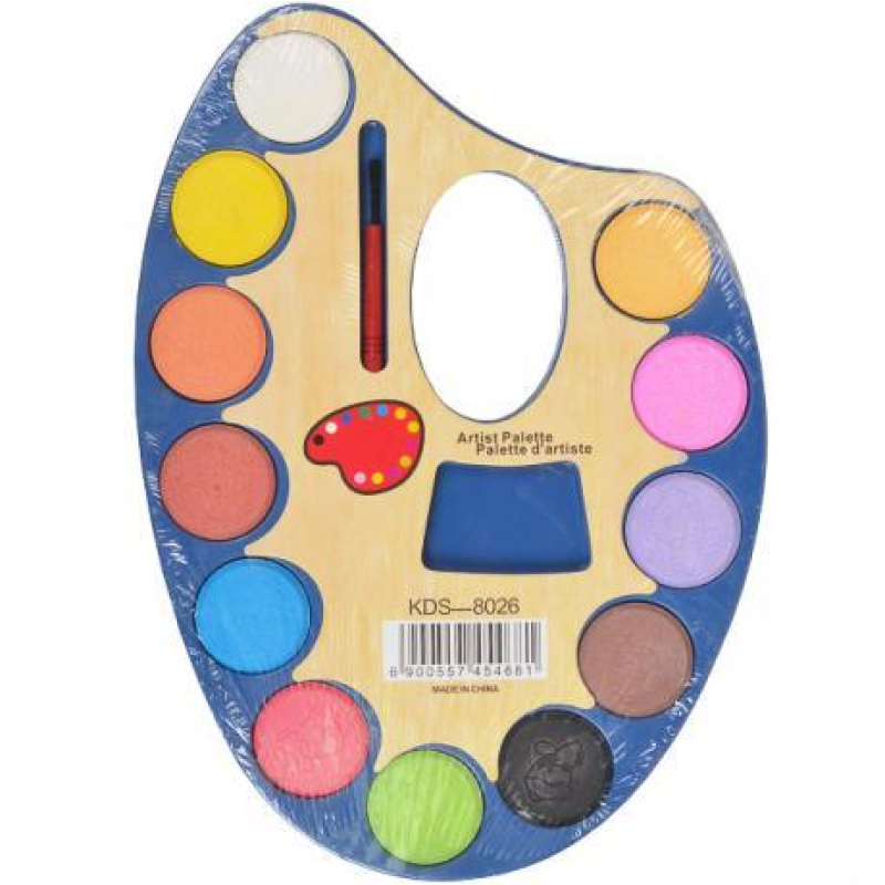 Акварель суха 12 кольорів “Палітра“ пластик 22*15см KNZ