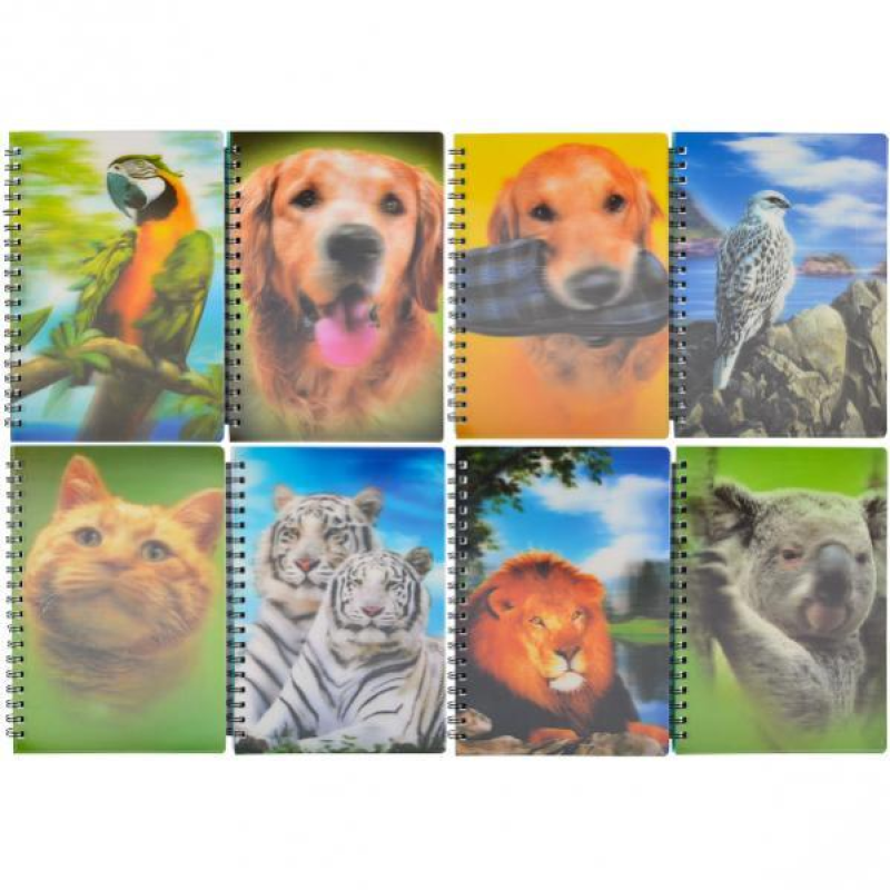 Блокнот А5 голограма, 80 аркушів, клітка на спіралі KNZ Блокнот А5 голограма, 80 аркушів, клітка на спіралі KNZ