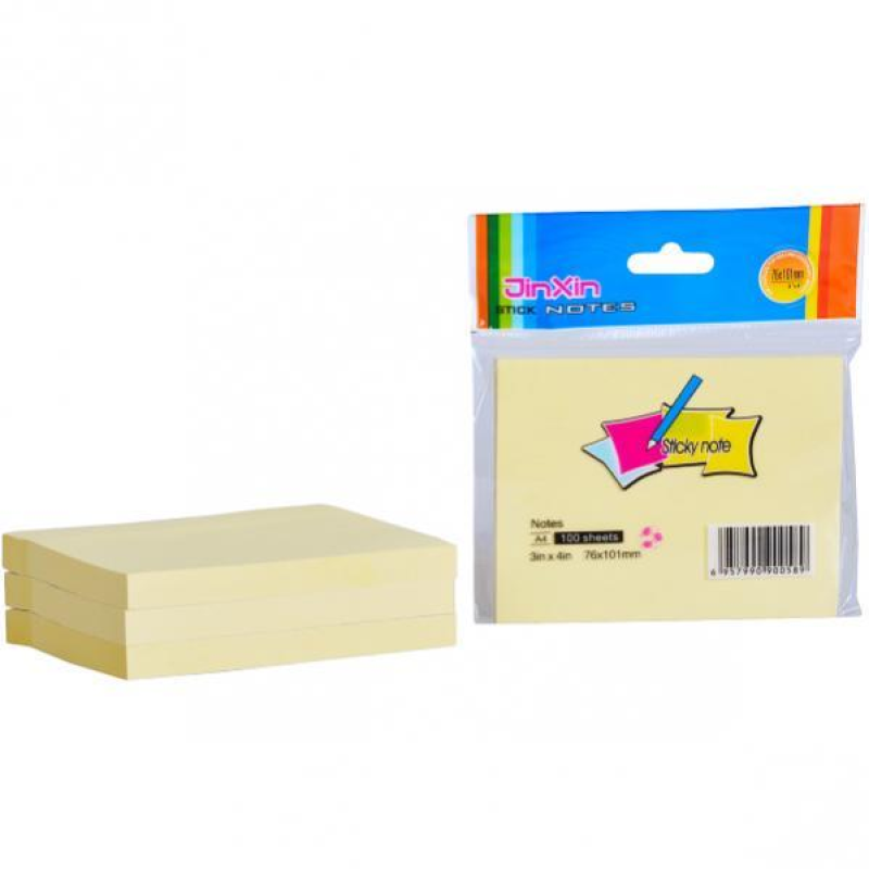 Папір для нотаток “стік“ 76*101мм 100 аркушів A4-Y/A4 KNZ