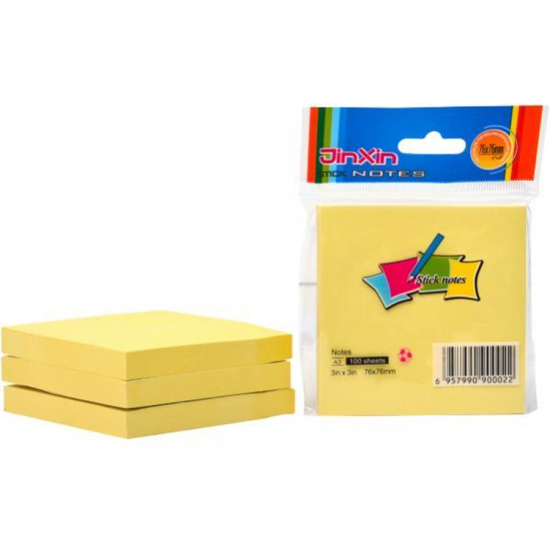 Папір для нотаток “стік“ 76*76мм 100 аркушів A3-Y/A3 KNZ