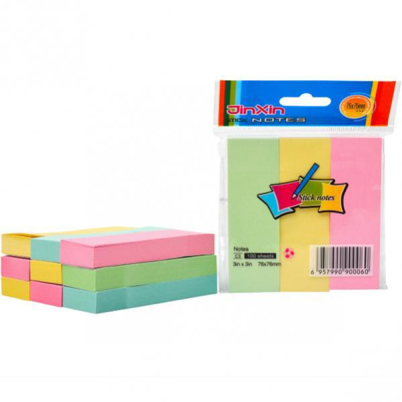 Папір для нотаток “стік“ 100*3 аркушів формату 25х76мм B2-42/C3-3 KNZ