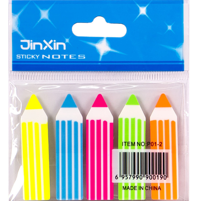Закладка неон 5 кольорів “stick Notes“ Олівець Р01-2-СВ KNZ