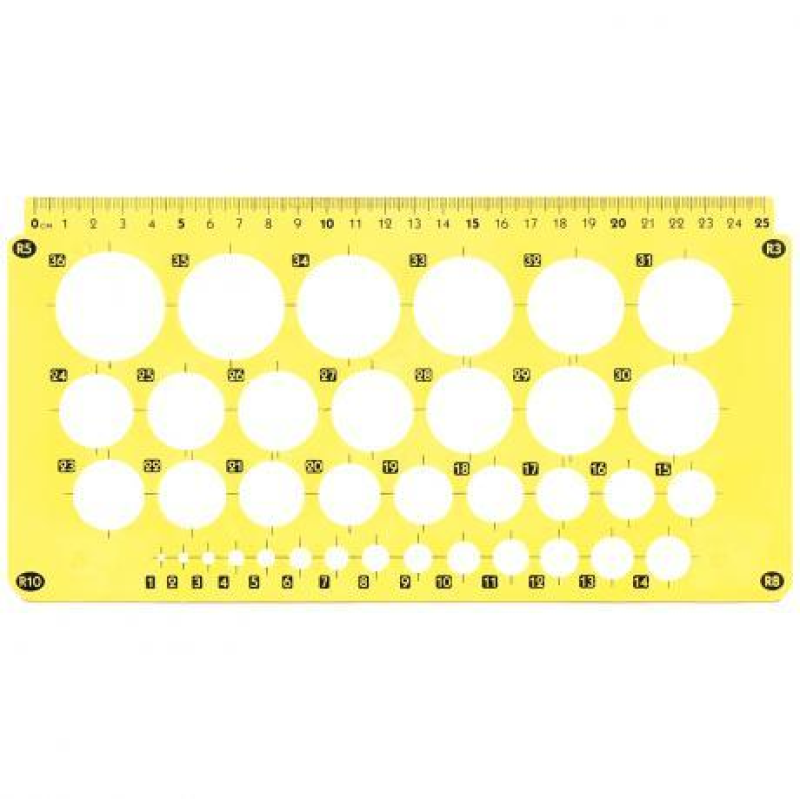 Лінійка-трафарет з колами 1-36 мм “Irbis“ KNZ Лінійка-трафарет з колами 1-36 мм “Irbis“ KNZ