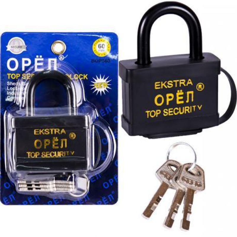 Замок навісний 60мм з гумовою кришкою Х2-83 KNZ Замок навісний 60мм з гумовою кришкою Х2-83 KNZ