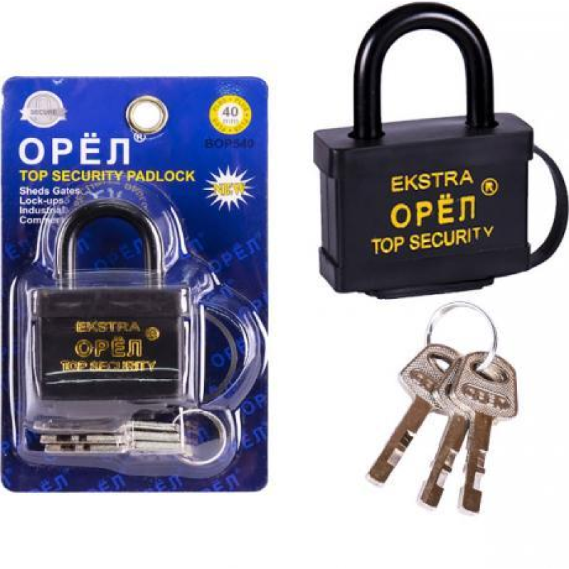 Замок навісний 40мм з гумовою кришкою X2-84 KNZ