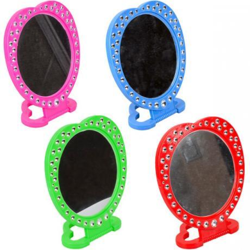 Дзеркало на пластиковій підставці “Серце“ D12см, 16*16 см KNZ