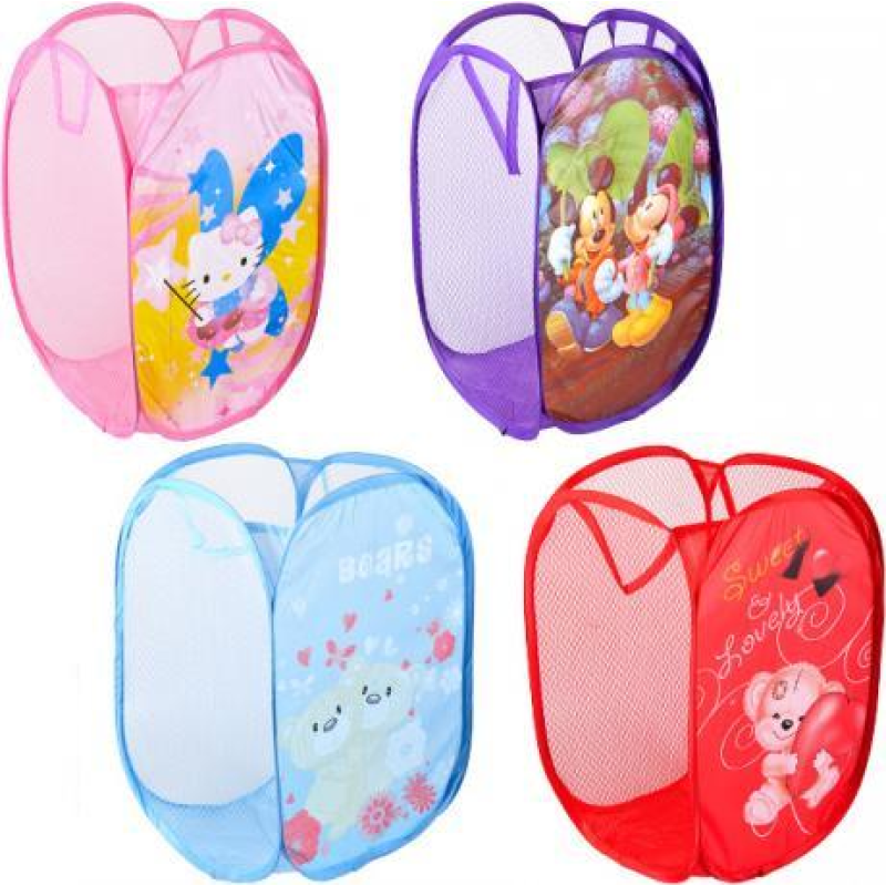 Кошик-сітка для іграшок або білизни з картинкою маленька 30х30х50 см KNZ