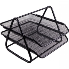 Лоток для паперу горизонтальний металевий 2 секції 2012 чорний KNZ