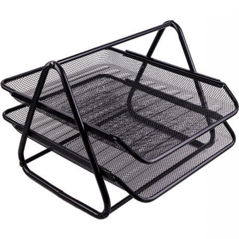 Лоток для паперу горизонтальний металевий 2 секції 2012 чорний KNZ