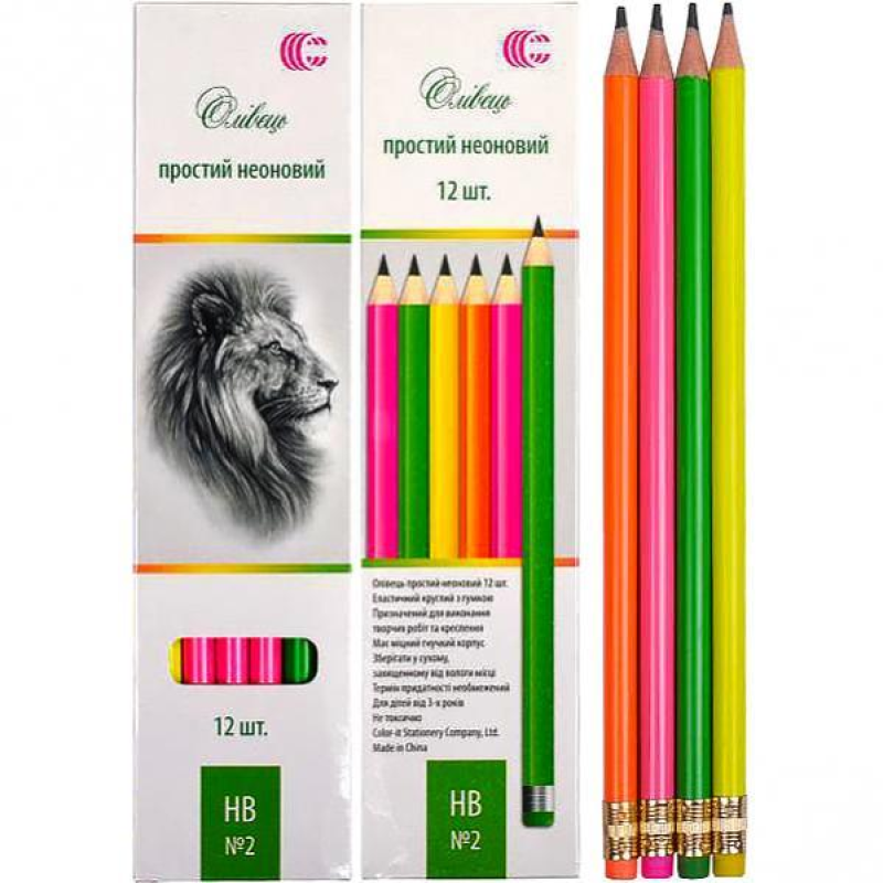 Олівець простий неоновий “С“ CR255-12 KNZ
