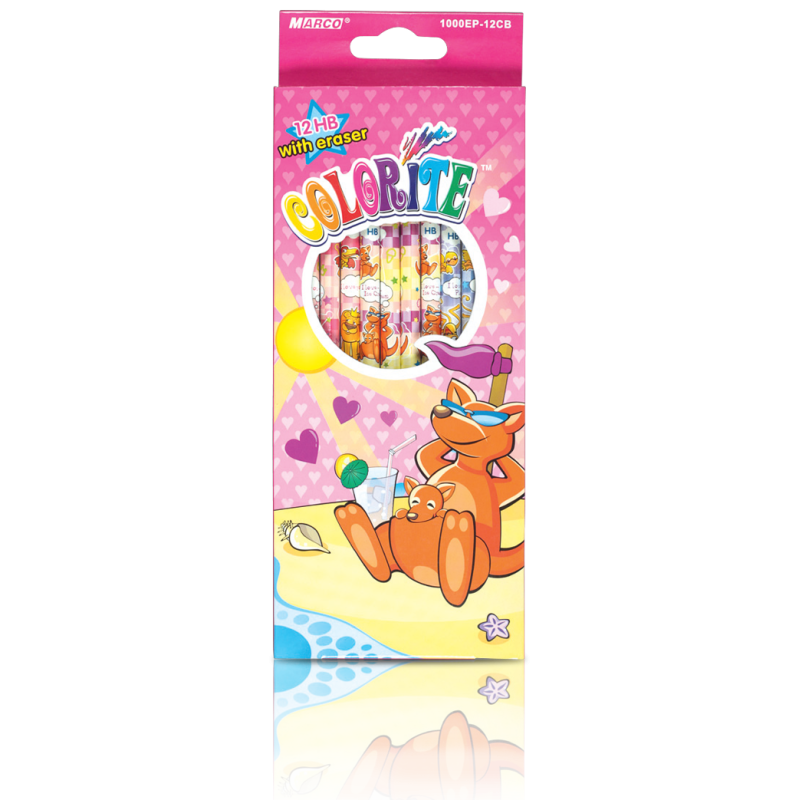 Олівці графітні “MARCO“ Colorite з гумкою (12 шт) 1000EP-12CB KNZ
