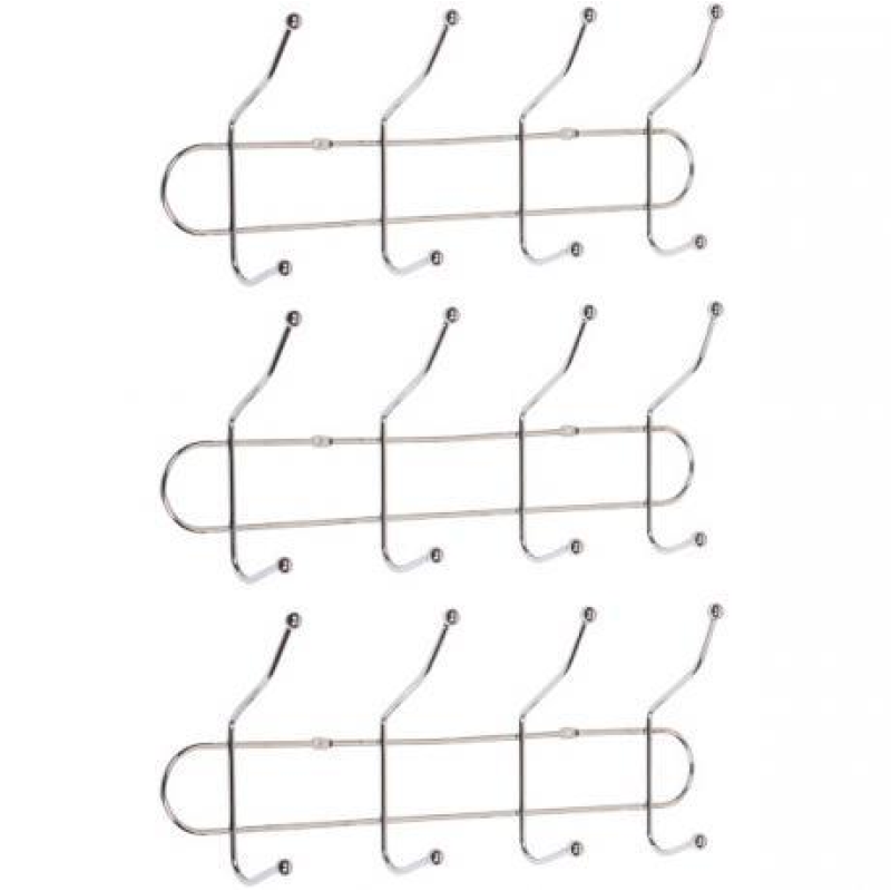 Вішалка настінна на 4 підвійні крючки, 31,5*8*13 см KNZ