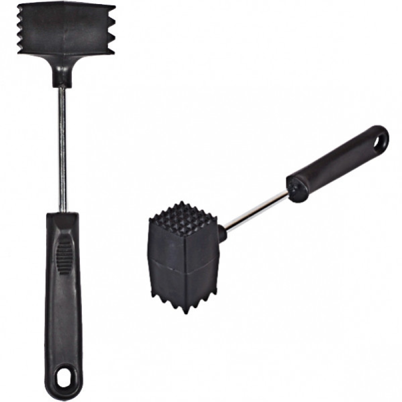 Молоток для відбивання м“яса чорний 25см, ударна частина 6*3см KNZ