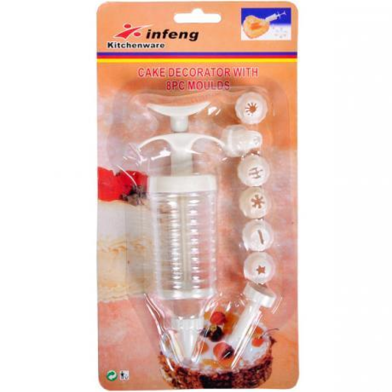Шприц кондитерський “Infeng“ 8 насадок, блістер, колба 10*5*5 см KNZ Шприц кондитерський “Infeng“ 8 насадок, блістер, колба 10*5*5 см KNZ