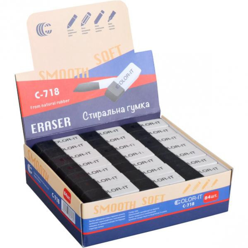 Гумка двостороння CR-718 “C“ KNZ