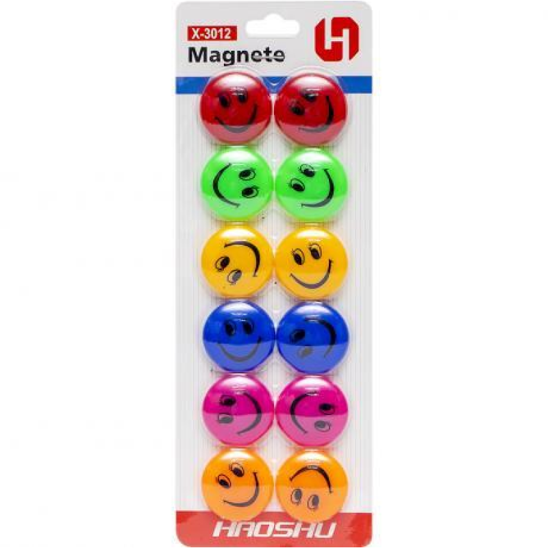 Магніт для дошки “Смайлик“ 12 штук D=3см KNZ