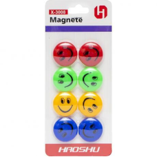 Магніт для дошки “Смайлик“ 8 штук D3см KNZ