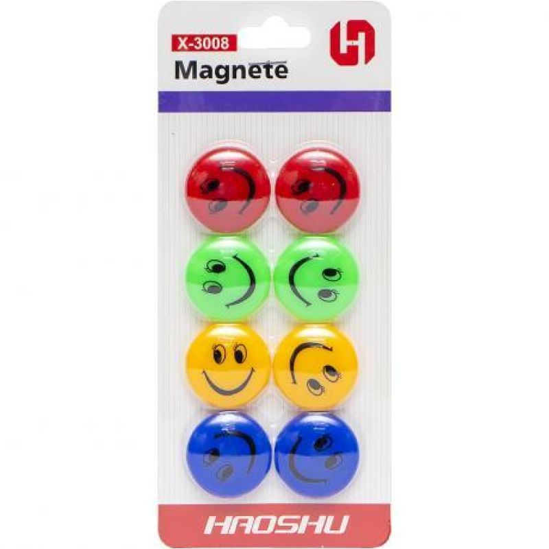 Магніт для дошки “Смайлик“ 8 штук D3см KNZ